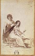 Francisco Goya Maid combing a  Young Woman-s Hair painting